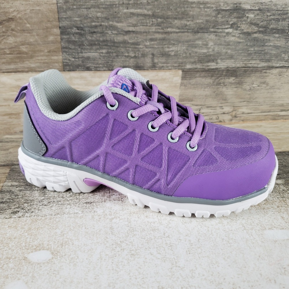 Nautilus N1071 Womens Work Shoes Sz 5.5 Wide Purple Spark Safety Toe Sneakers
